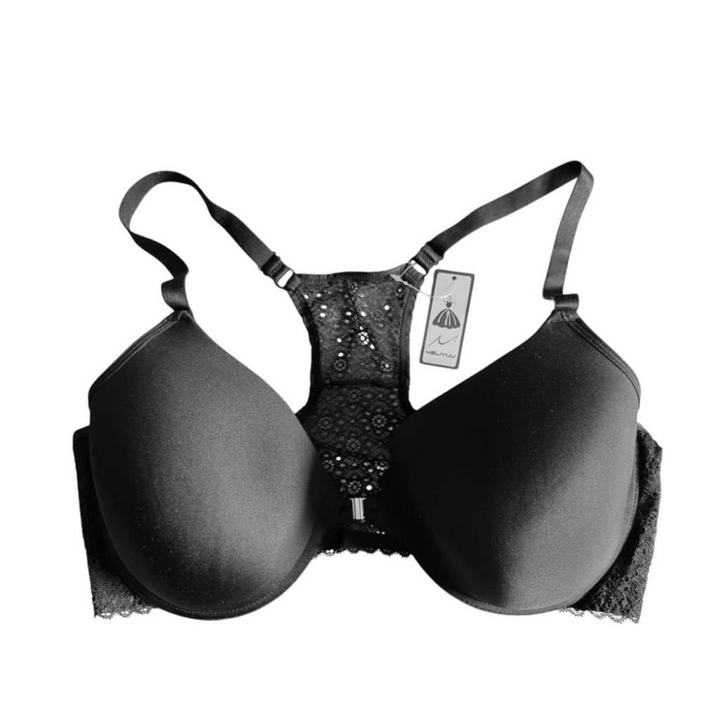 Lace back bra with front closure